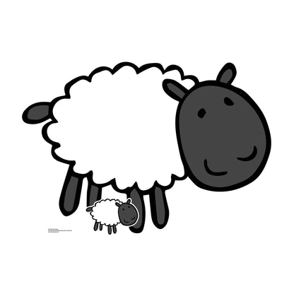 SC1443 Cute Sheep Farmyard Animal Cardboard Cut Out Height 90cm - Star Cutouts