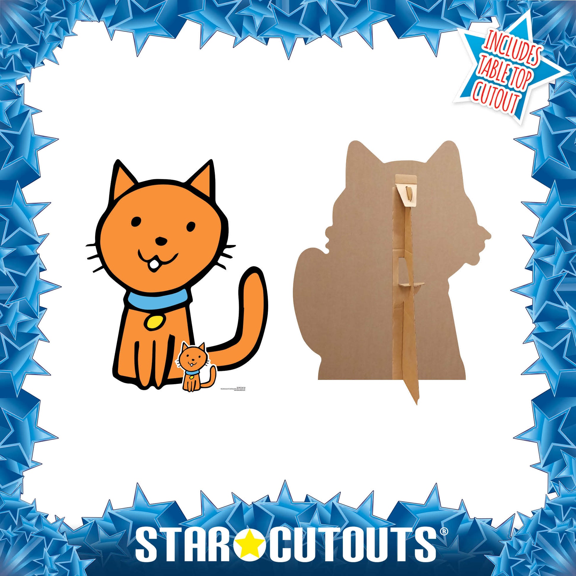 SC1445 Cute Cat Farmyard Animal Cardboard Cut Out Height 87cm - Star Cutouts