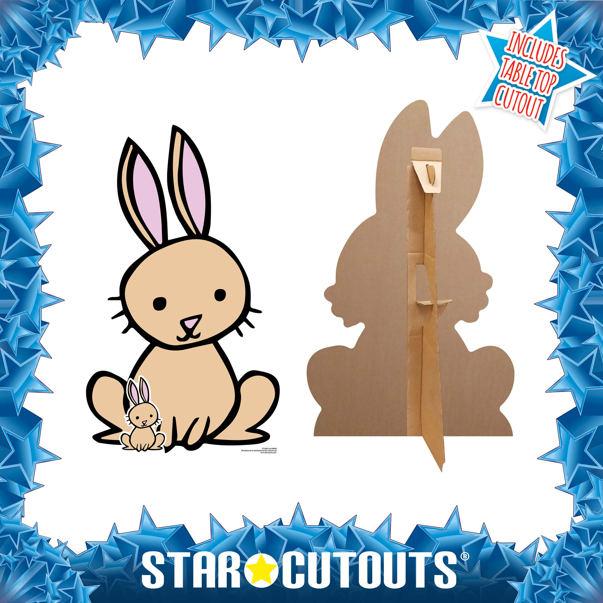 SC1446 Cute Rabbit Farmyard Animal Cardboard Cut Out Height 85cm – Star ...