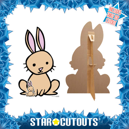 SC1446 Cute Rabbit Farmyard Animal Cardboard Cut Out Height 85cm - Star Cutouts