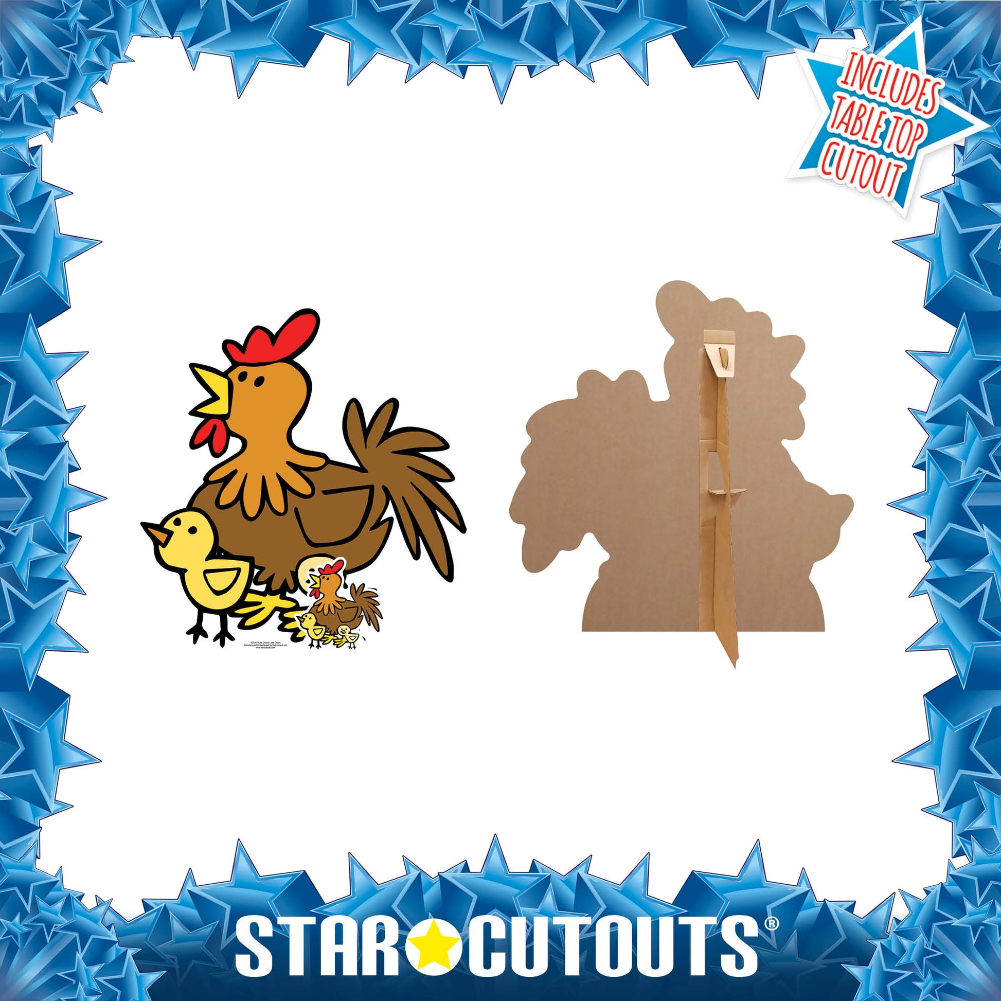 SC1447 Cute Chicken with Chicks Farmyard Animal Cardboard Cut Out Height 73cm - Star Cutouts