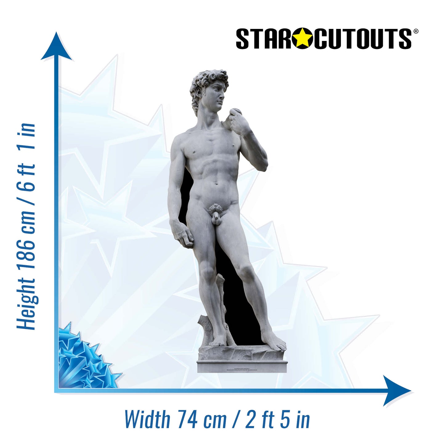 SC144 Michelangelo's David Statue Cardboard Cut Out Height 186cm