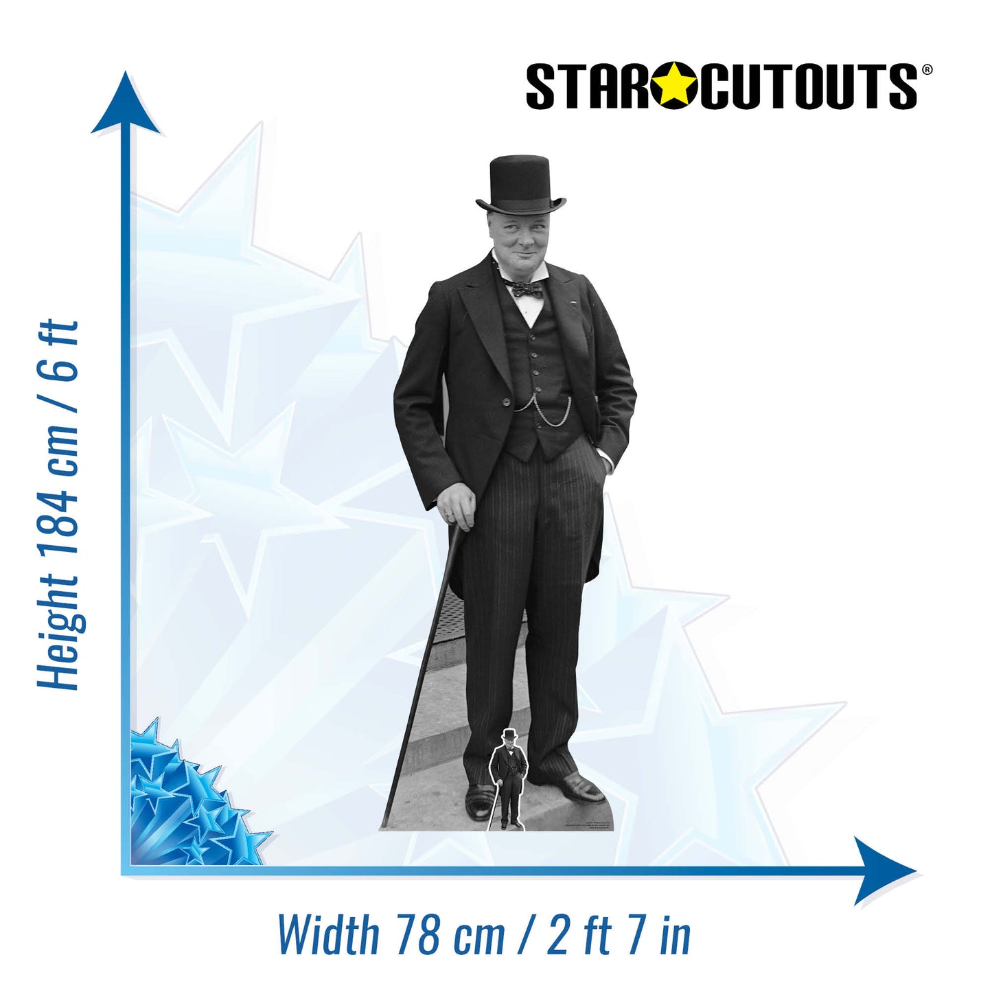 SC1451 Winston Churchill PoliticIan Cardboard Cut Out Height 184cm
