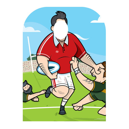 SC1452 Rugby Superstar Child Size Stand In Cardboard Cut Out Height 130cm