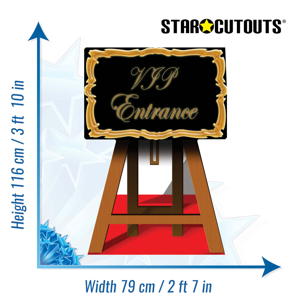 Fun Vip Window Sign SC145 VIP Sign Event Cardboard Cut Out Height 116cm – Star Cutouts