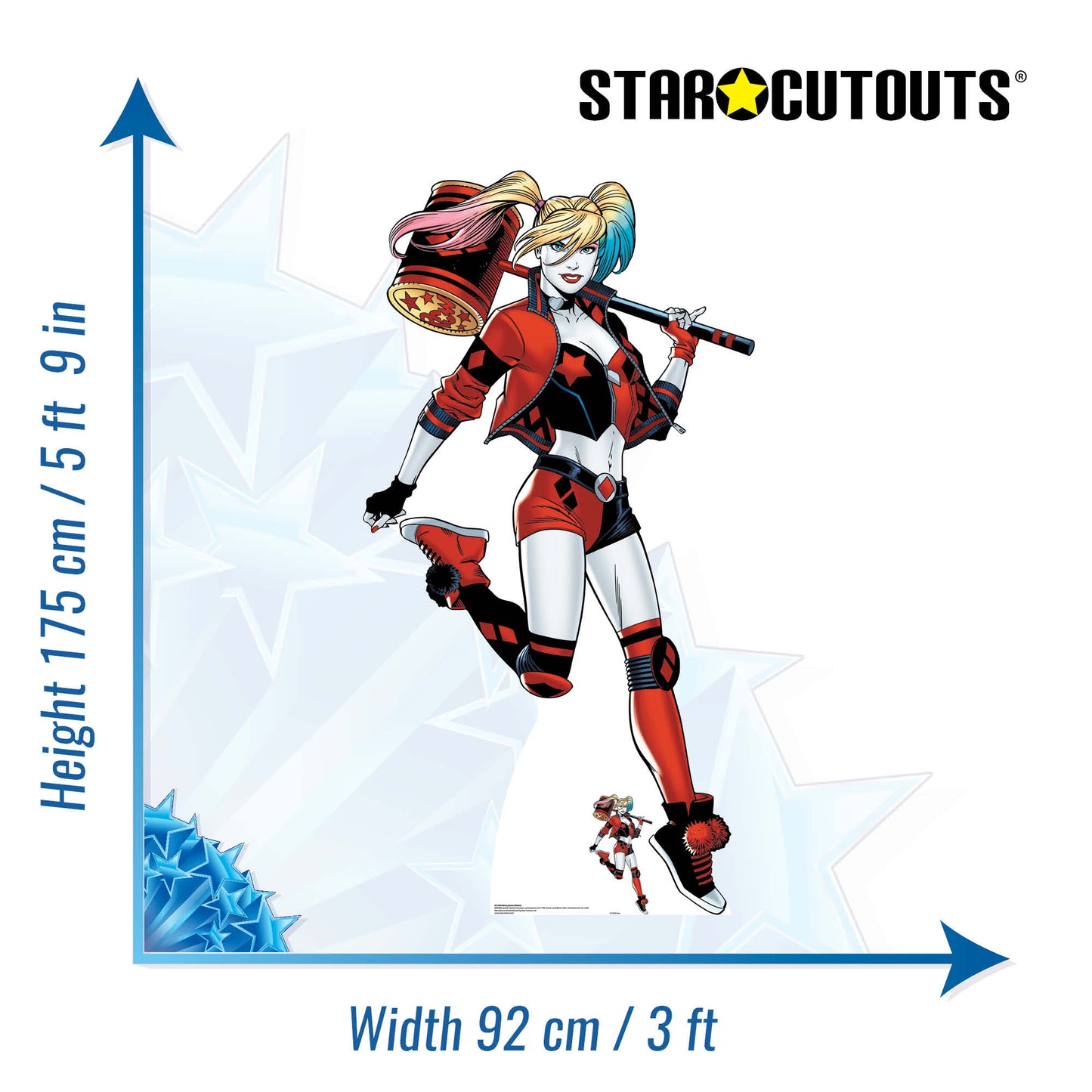 SC1464 Harley Quinn Mallet Cardboard Cut Out Height 175cm