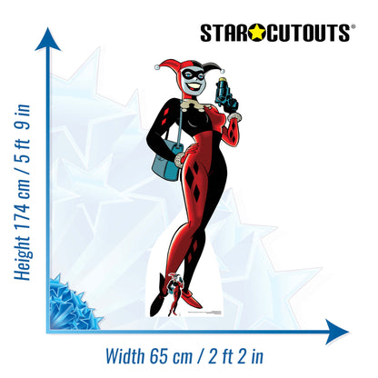 SC1474 Harley Quinn Classic Gun Cardboard Cut Out Height 174cm