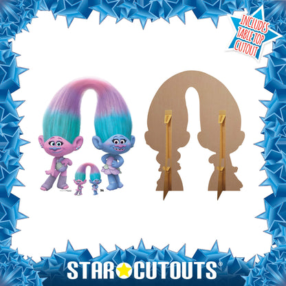 SC1498 Sisters Satin and Chenile Trolls World Tour Cardboard Cut Out Height 111cm