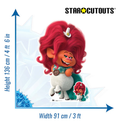 SC1499 Delta Dawn Trolls World Tour Cardboard Cut Out Height 136cm
