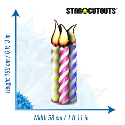 SC149 Birthday Candle (Group) Cardboard Cut Out Height 190cm