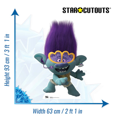 SC1502 MINI Branch Glasses Trolls World Tour Cardboard Cut Out Height 93cm