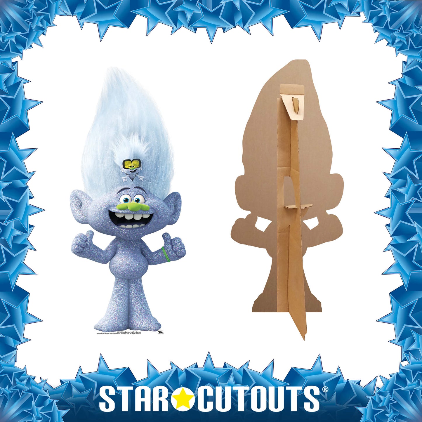 SC1505 MINI Diamond Guy with Tiny Trolls World Tour Cardboard Cut Out Height 91cm