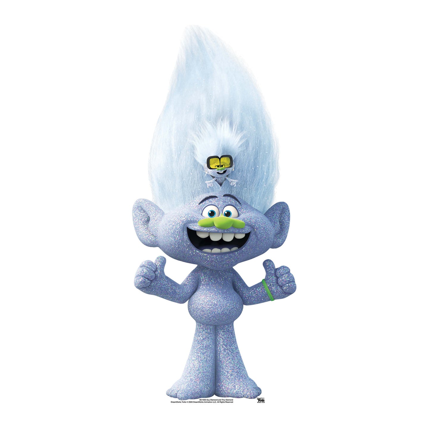 SC1505 MINI Diamond Guy with Tiny Trolls World Tour Cardboard Cut Out Height 91cm