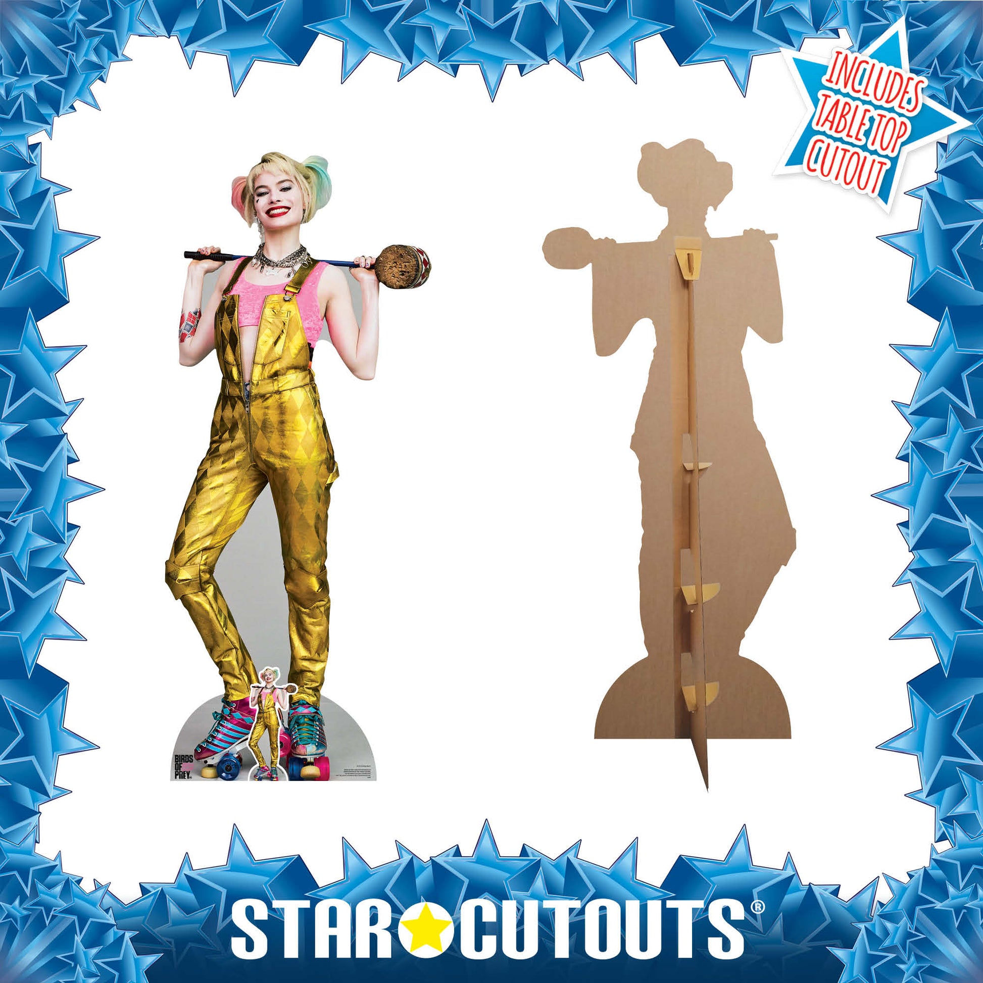 SC1511 Harley Quinn Gold Jumpsuit Margot Robbie Birds of Prey Cardboard Cut Out Height 169cm - Star Cutouts