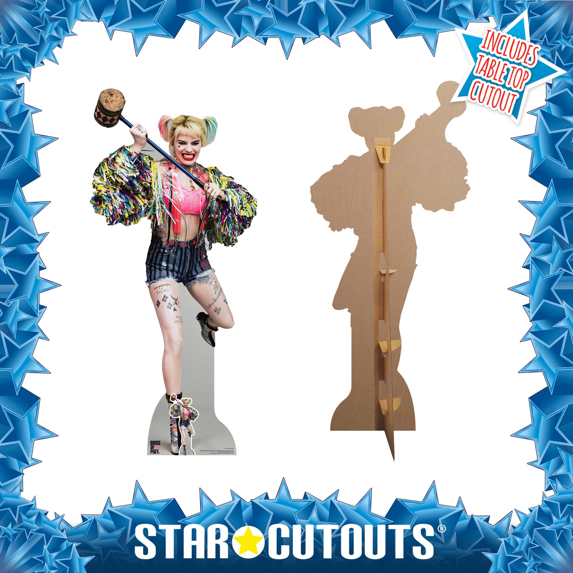 SC1521 Harley Quinn Swinging Mallet Margot Robbie Birds of Prey Cardboard Cut Out Height 183cm - Star Cutouts