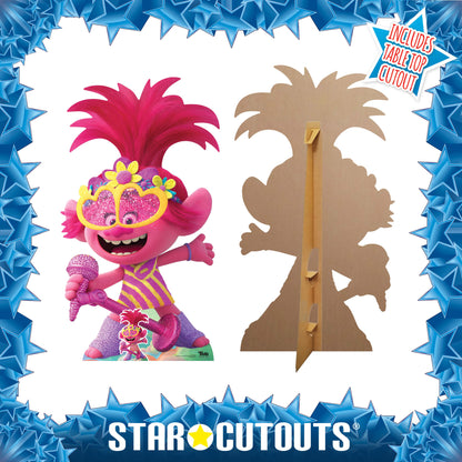 SC1526 Poppy LARGE Microphone Singing Trolls World Tour Cardboard Cut Out Height 157cm