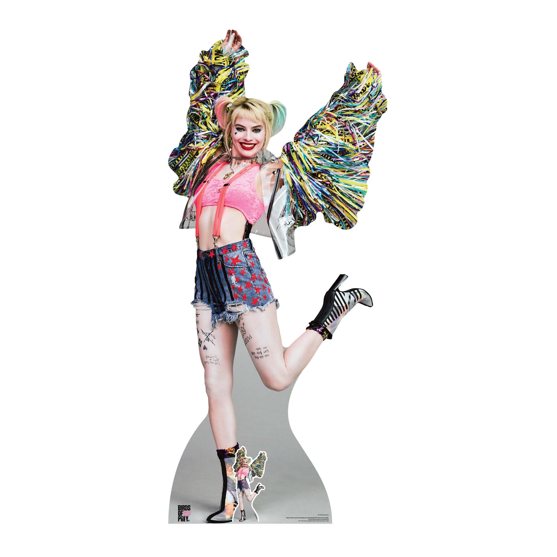 SC1535 Harley Quinn Gotham's Worse Psychotic Happy Butterfly Margot Robbie Birds of Prey Cardboard Cut Out Height 198cm - Star Cutouts