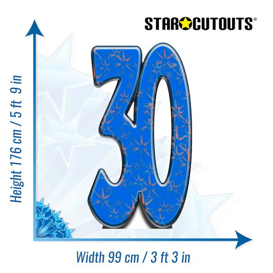 SC153 Number 30 Cardboard Cut Out Height 176cm