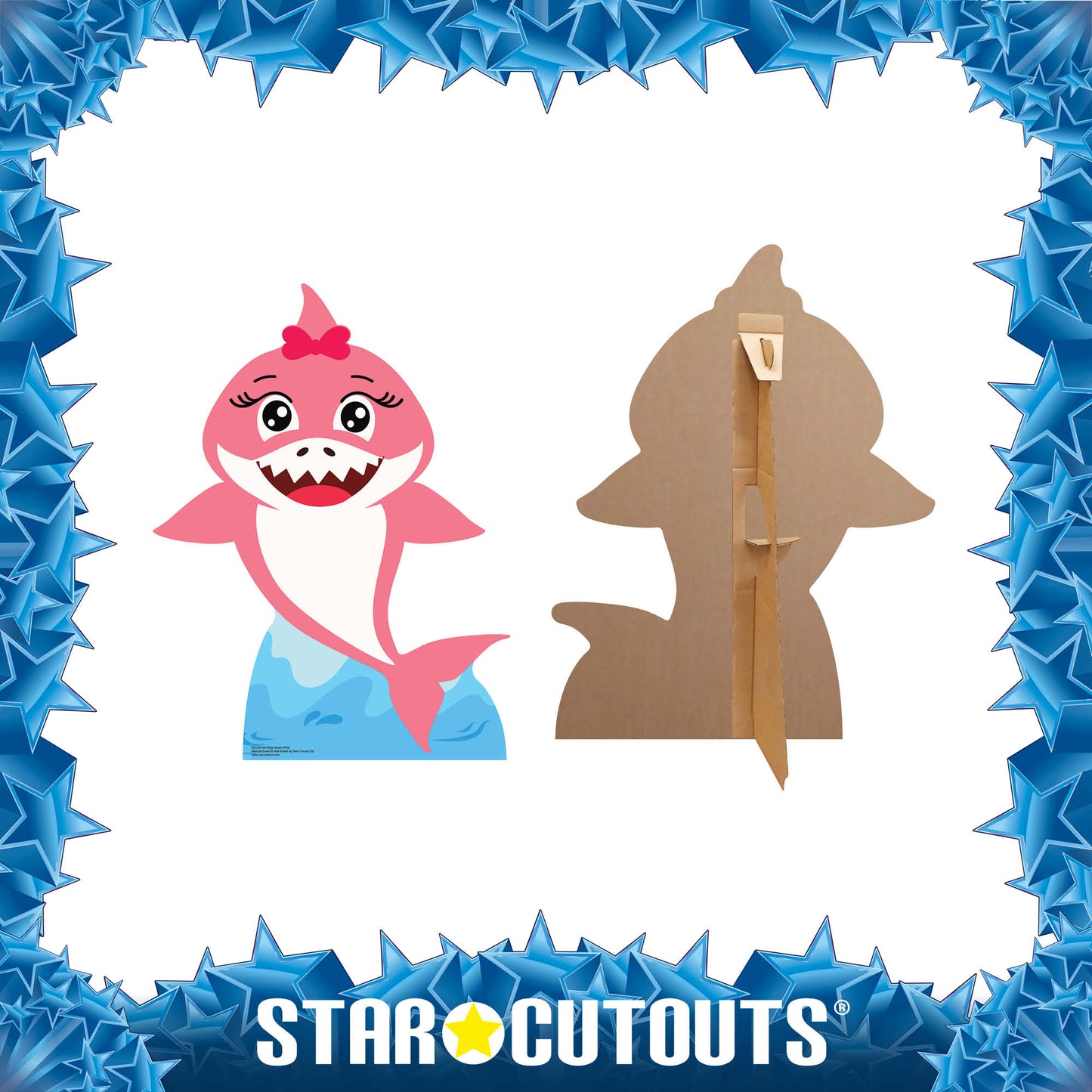 SC1544 Girl Baby Shark Pink Cardboard Cut Out Height 93cm - Star Cutouts