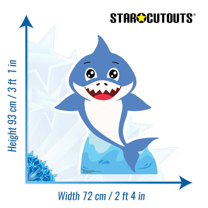 SC1545 Boy Baby Shark Blue Cardboard Cut Out Height 93cm - Star Cutouts