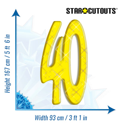 SC154 Number 40 Cardboard Cut Out Height 167cm