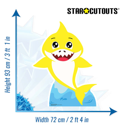 SC1555 Baby Shark Yellow Cardboard Cut Out Height 93cm - Star Cutouts