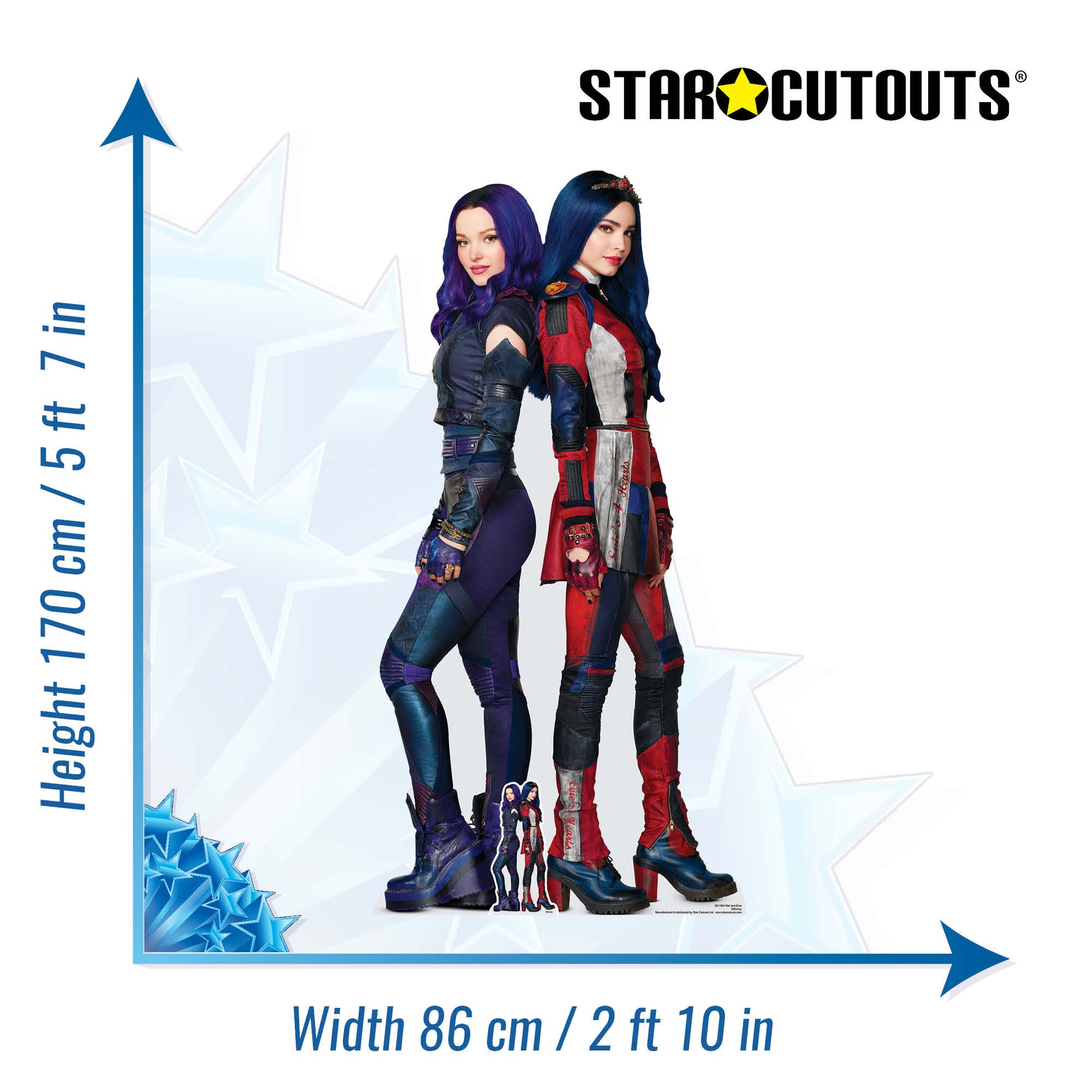 SC1564 Mal and Evie Descendants  Cardboard Cut Out Height 170cm - Star Cutouts