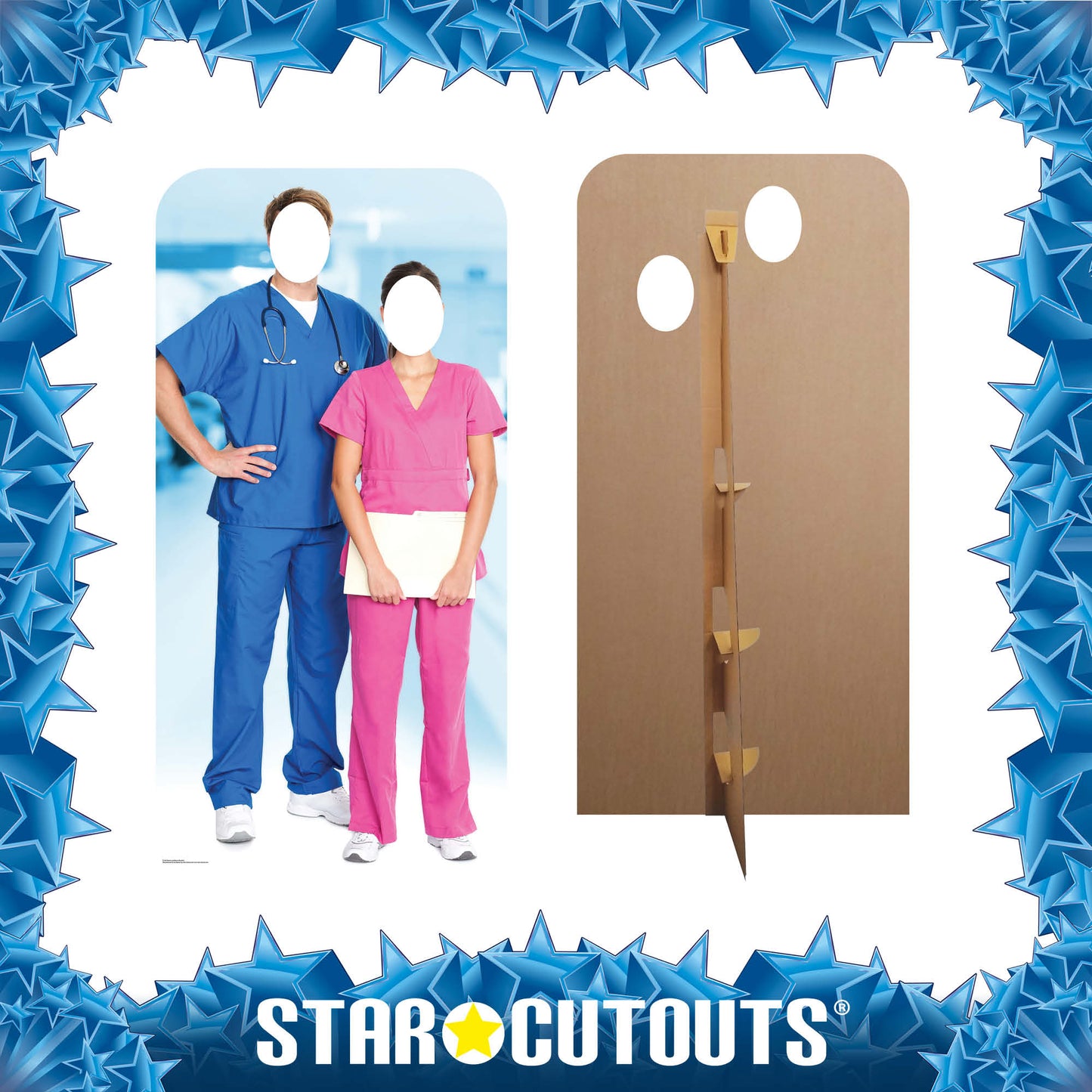 SC1567 Doctor & Nurse Stand-In  Cardboard Cut Out Height 190cm