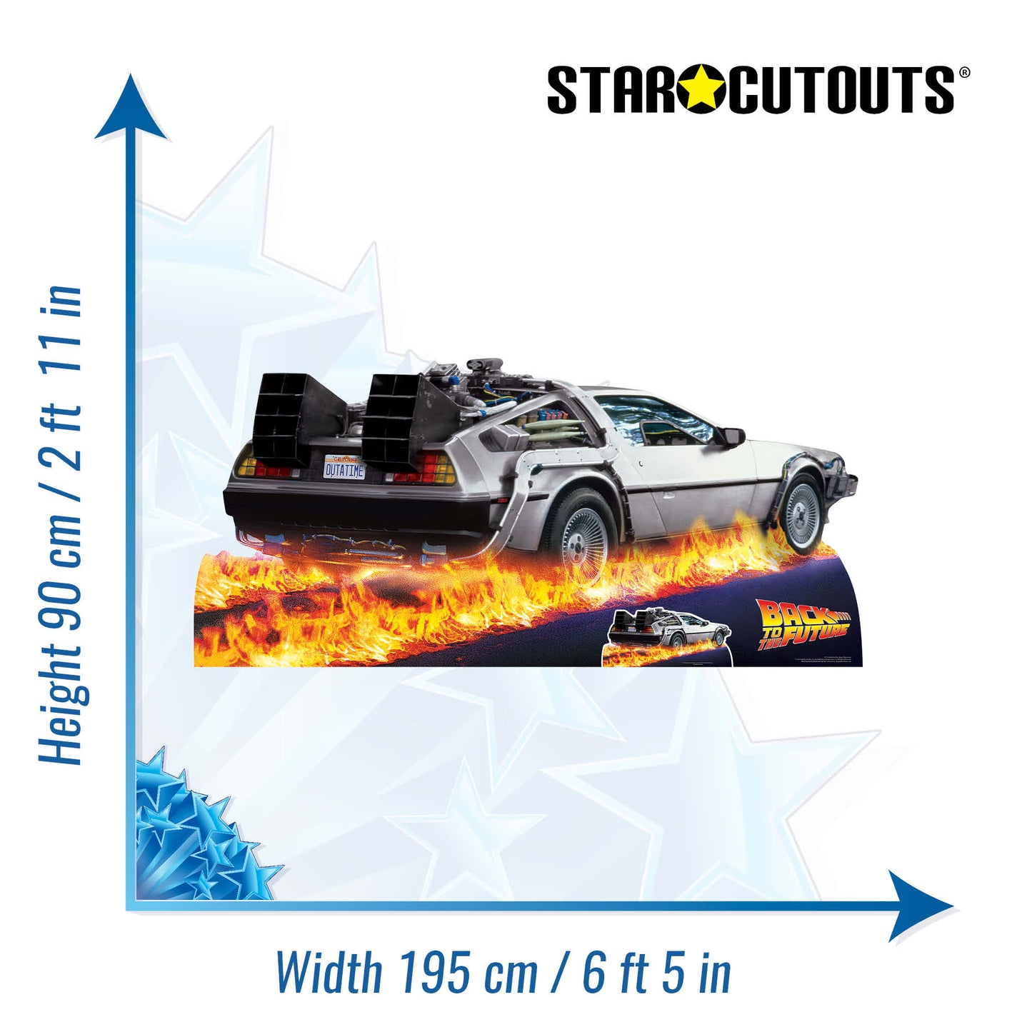 SC1574 DeLorean Car Back to The Future Cardboard Cut Out Height 90cm - Star Cutouts