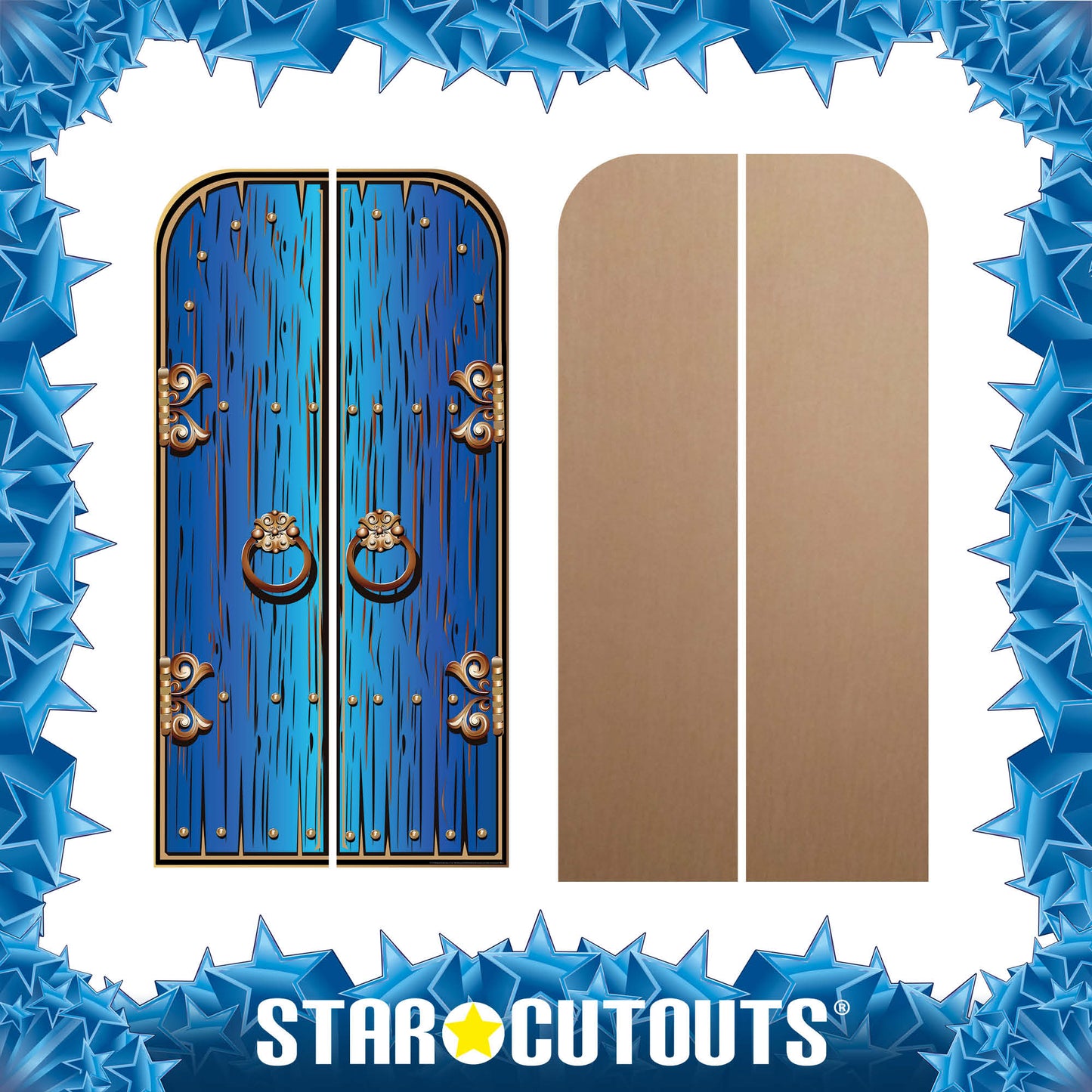SC1575 Magical Double Doors Blue Cardboard Cut Out Height 191cm