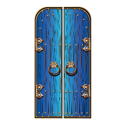 SC1575 Magical Double Doors Blue Cardboard Cut Out Height 191cm