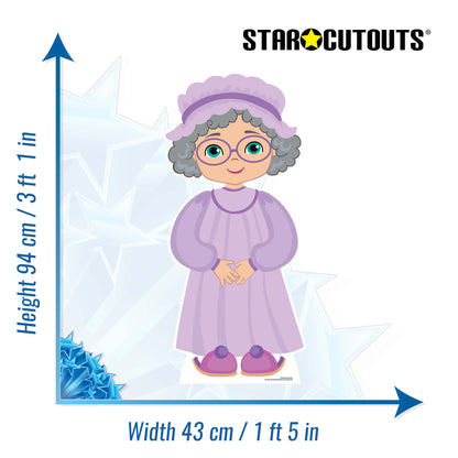 SC1580 Grandmother Little Red Riding Hood Fairy Tales Cardboard Cut Out Height 94cm