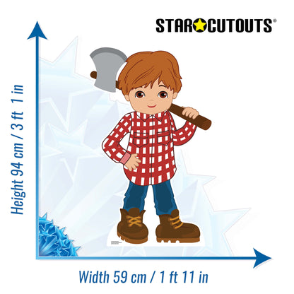 SC1581 Woodcutter Little Red Riding Hood Fairy Tales Cardboard Cut Out Height 94cm