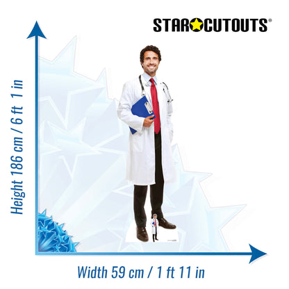 SC1584  Doctor  Cardboard Cut Out Height 186cm