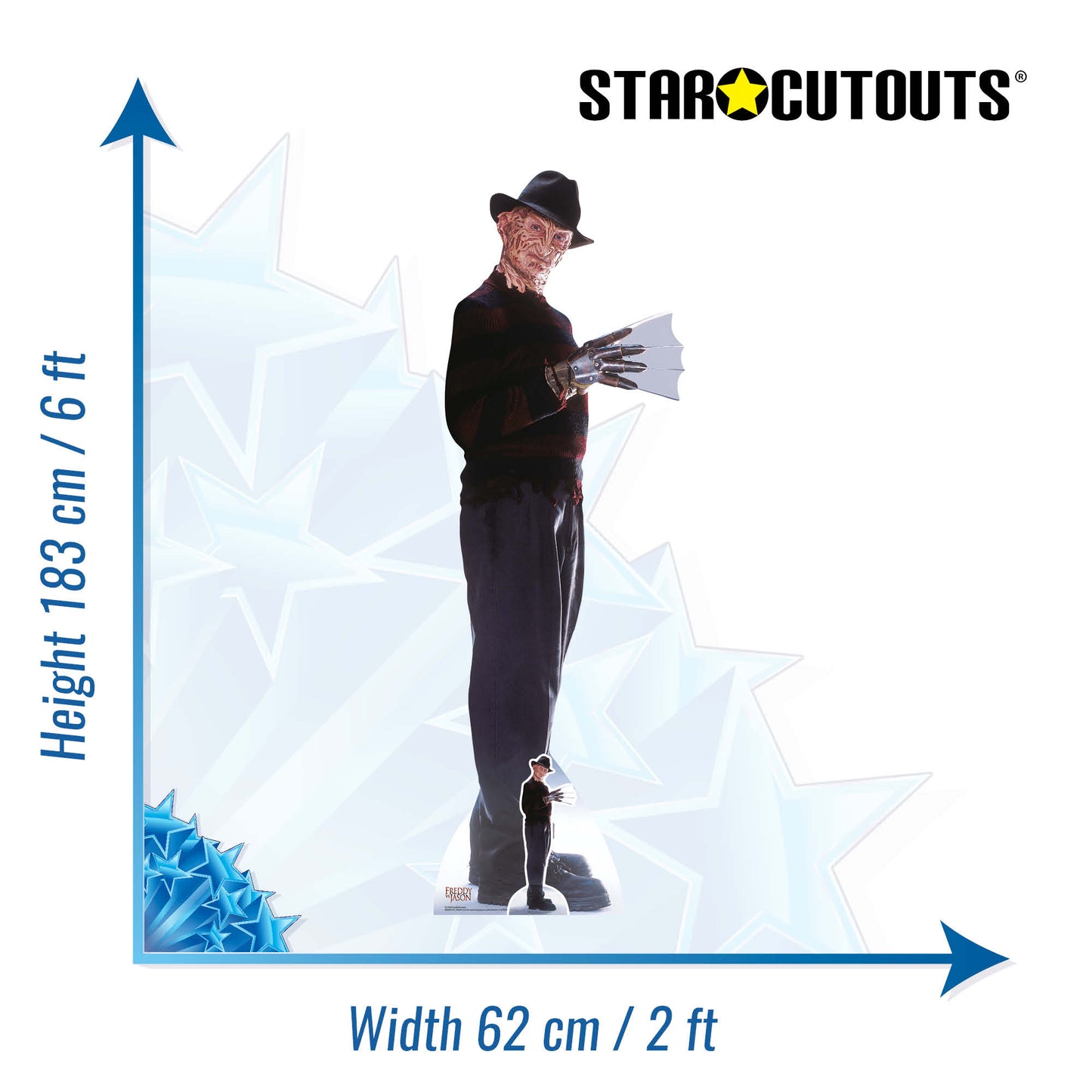 SC1594 Freddy Kreuger - Freddy's Glove Cardboard Cut Out Height 183cm
