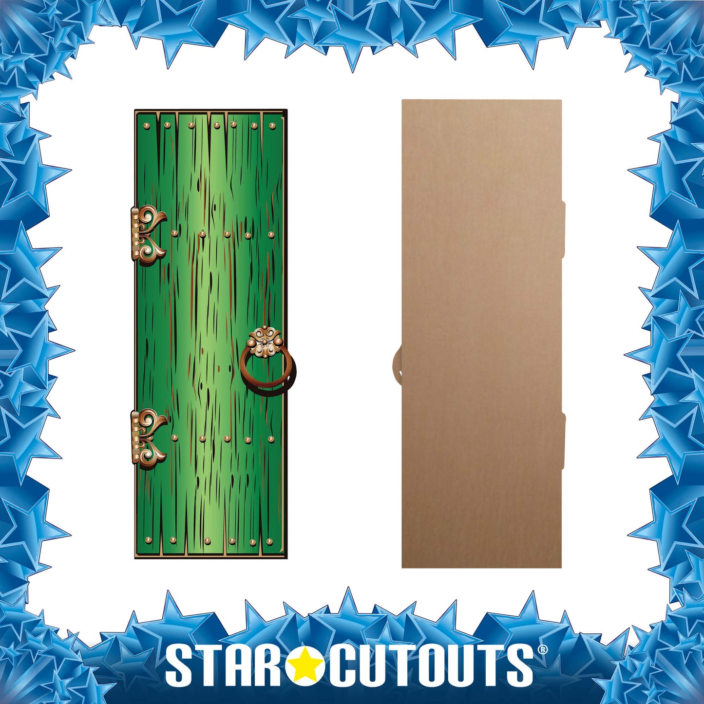 SC1595 Magical Single Door Green Cardboard Cut Out Height 195cm