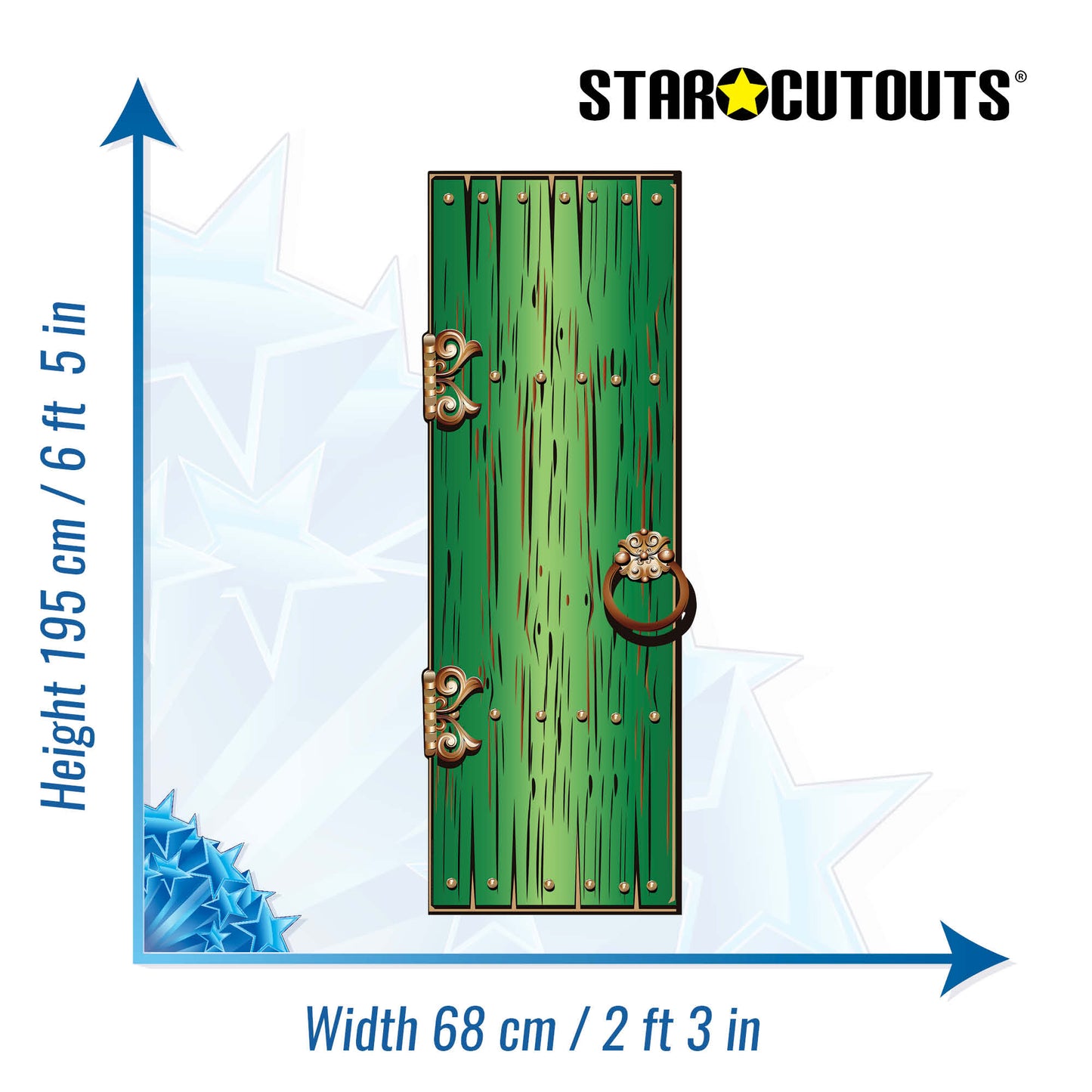 SC1595 Magical Single Door Green Cardboard Cut Out Height 195cm