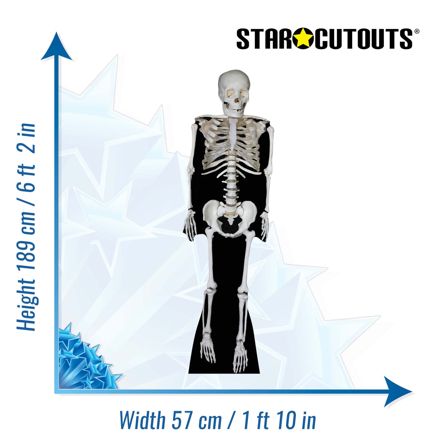 SC160 Skeleton Cardboard Cut Out Height 189cm