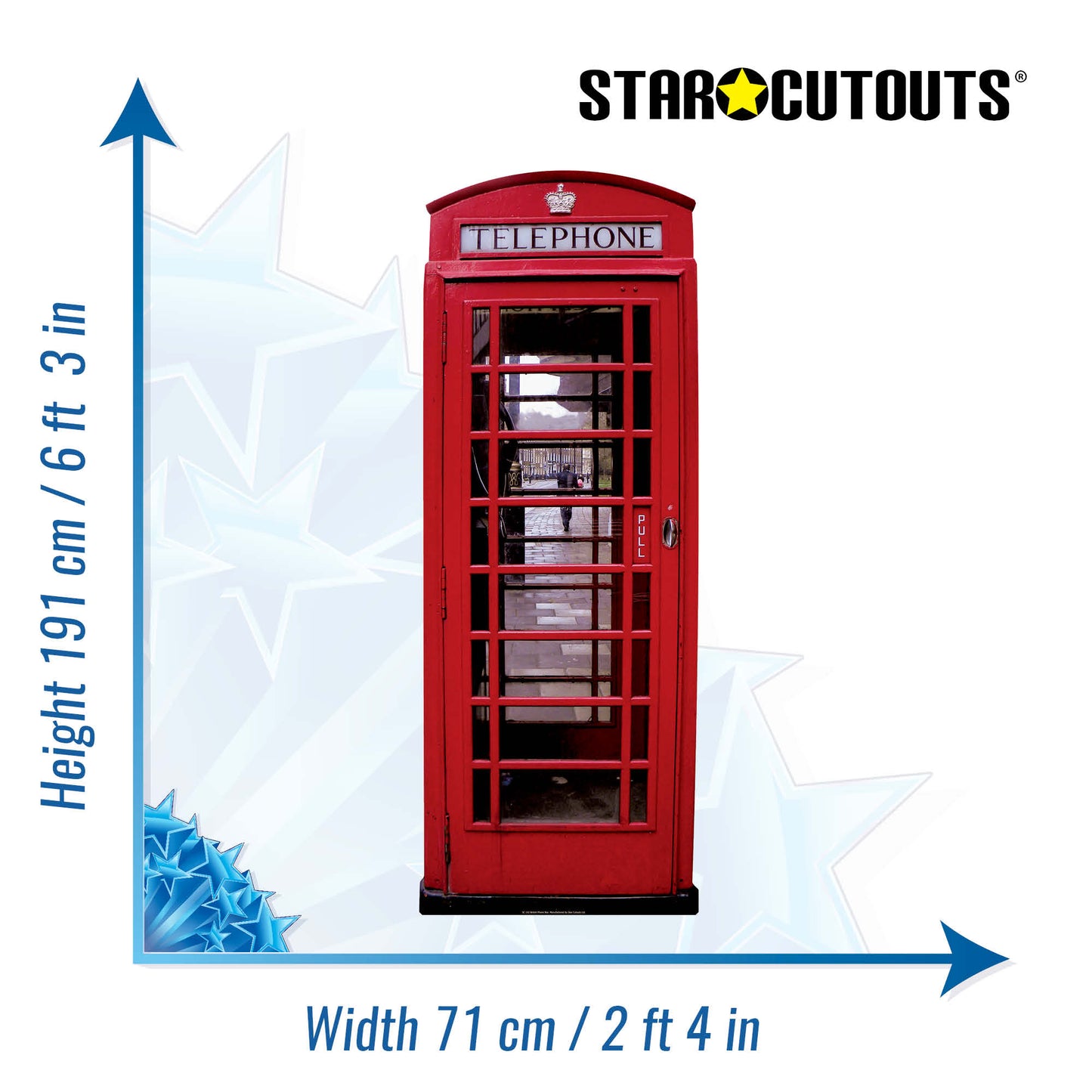 SC162 Phone Box Cardboard Cut Out Height 191cm