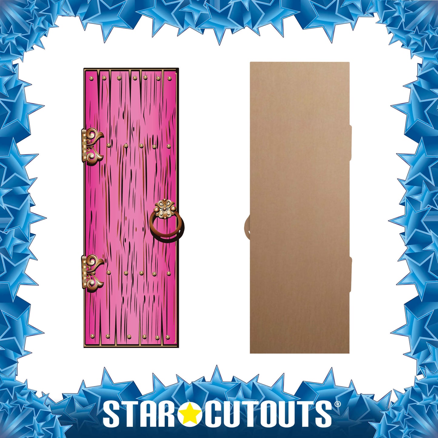 SC1638 Magical Single Door Pink Cardboard Cut Out Height 195cm