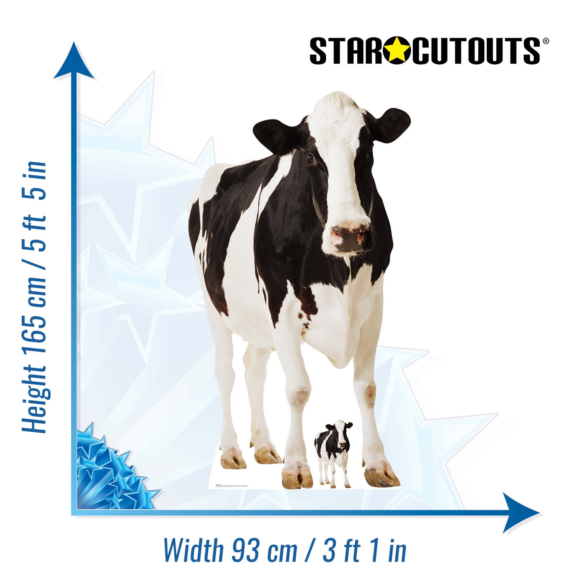 SC163 Cow Cardboard Cut Out Height 165cm - Star Cutouts