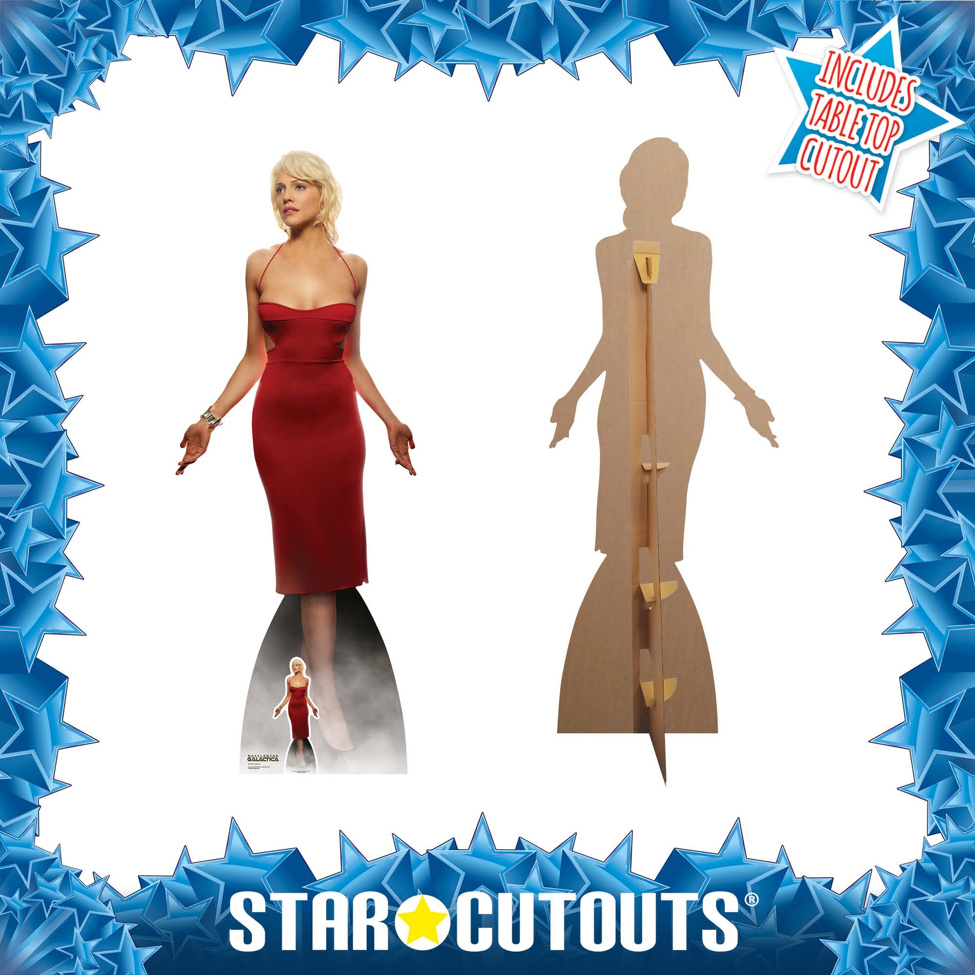 SC1641 Number Six Red Dress Tricia Helfer Battlestar Galactica Cardboard Cut Out Height 180cm - Star Cutouts
