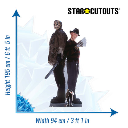 SC1645 Freddy vs Jason Double Cardboard Cut Out Height 195cm
