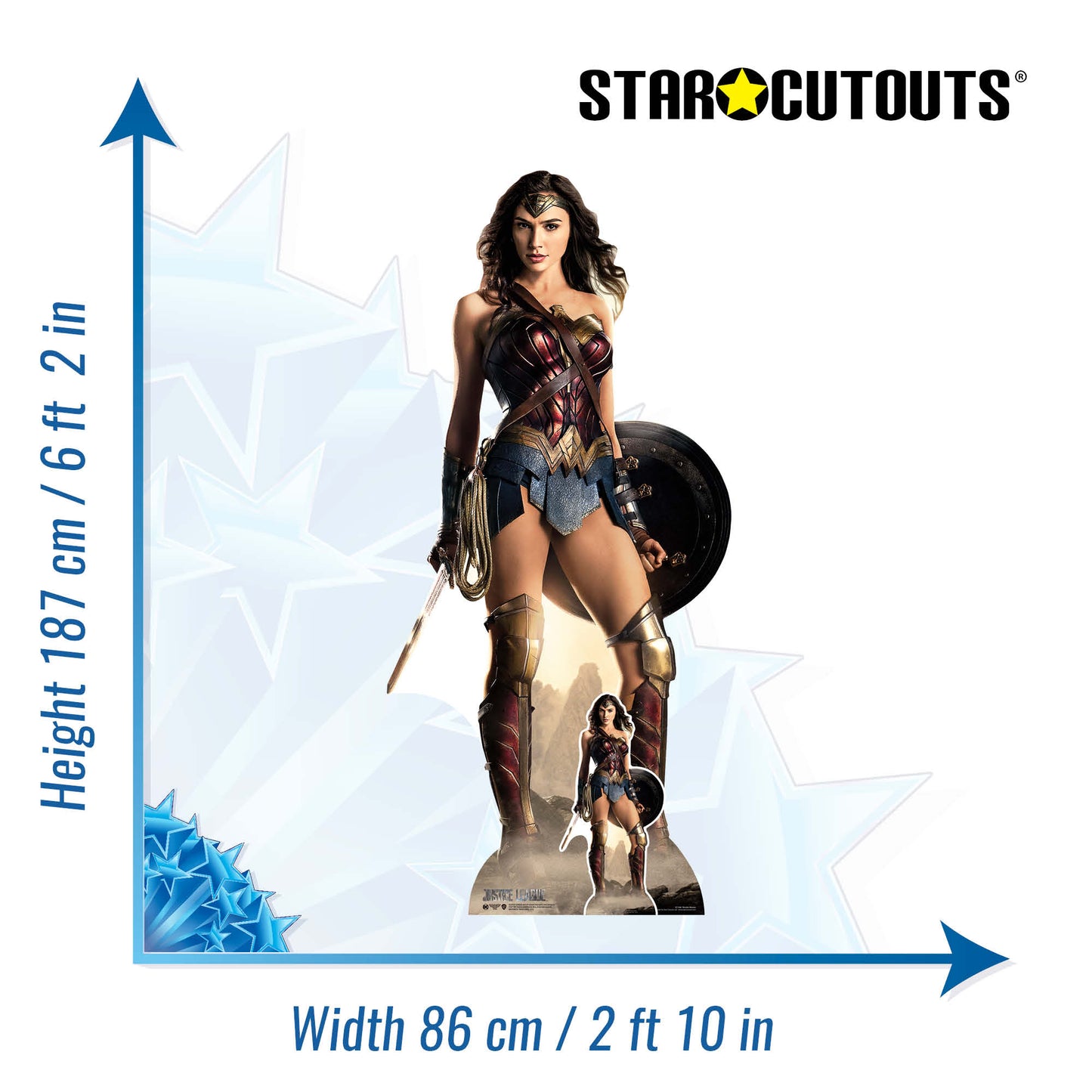 SC1646 Wonder Woman Justice League Shield Cardboard Cut Out Height 187cm