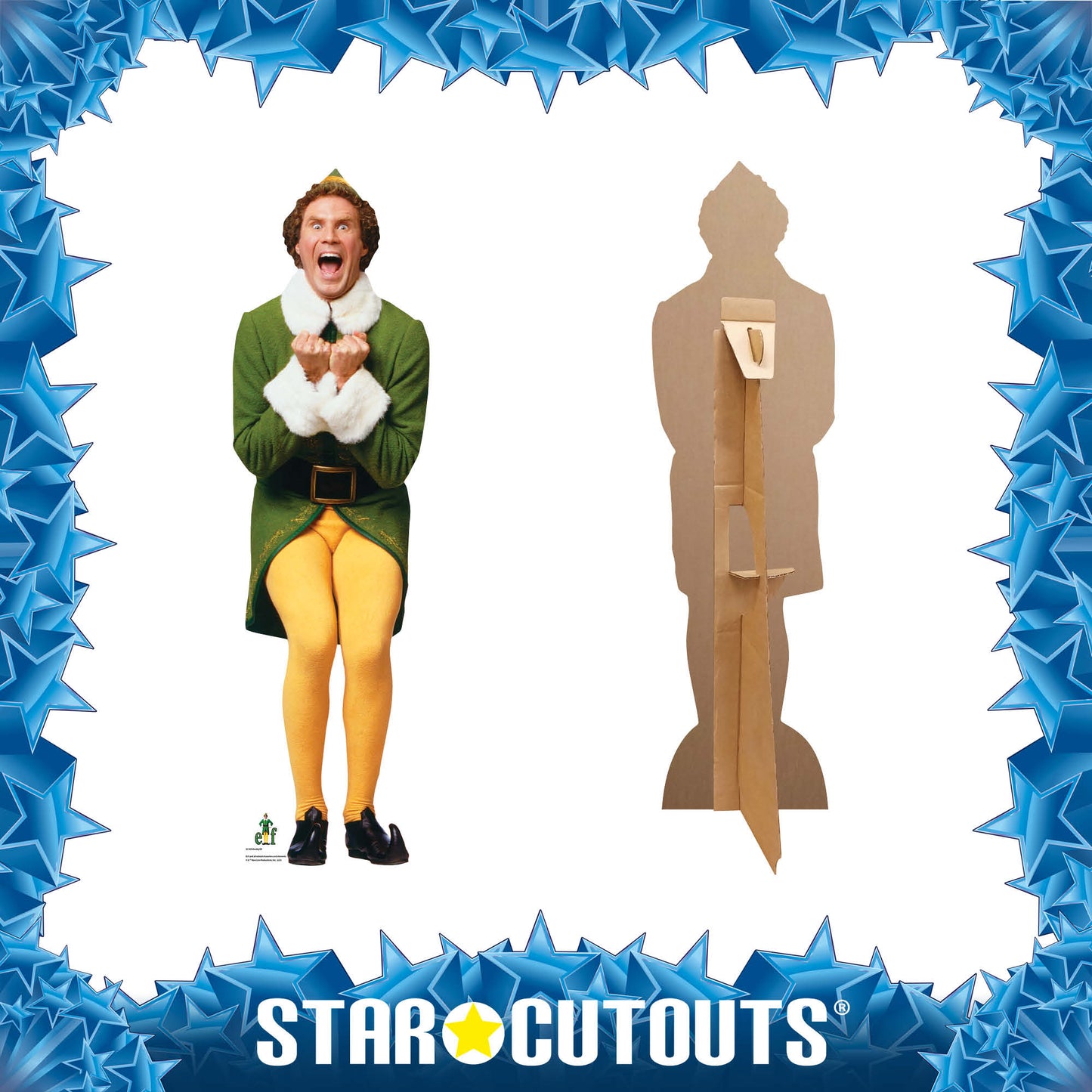 SC1659 Buddy Elf Excited For Christmas (Star Mini) Cardboard Cut Out Height 88cm