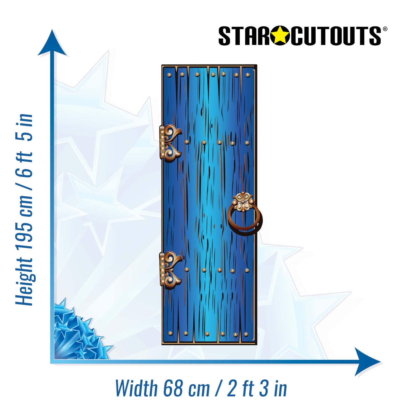 SC1664 Magical Single Door Blue Cardboard Cut Out Height 195cm