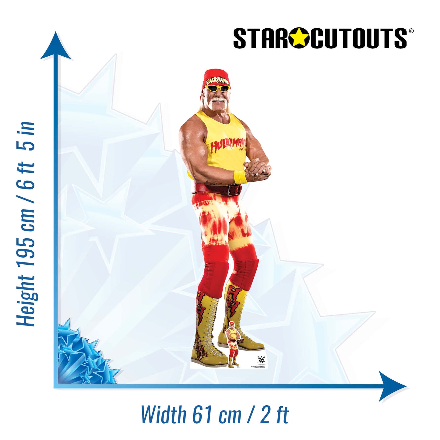 SC1668 Hulk Hogan WWE Cardboard Cut Out Height 195cm