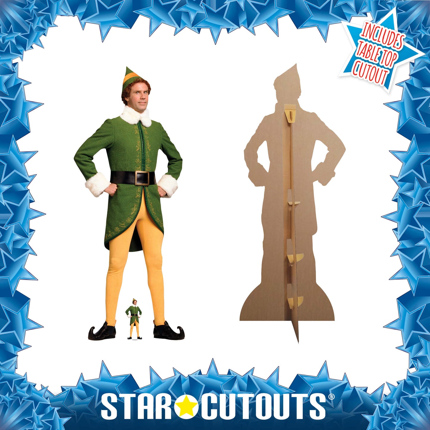 SC1670 Buddy the Elf Classic Christmas Hands On Hips Cardboard Cut Out Height 188cm