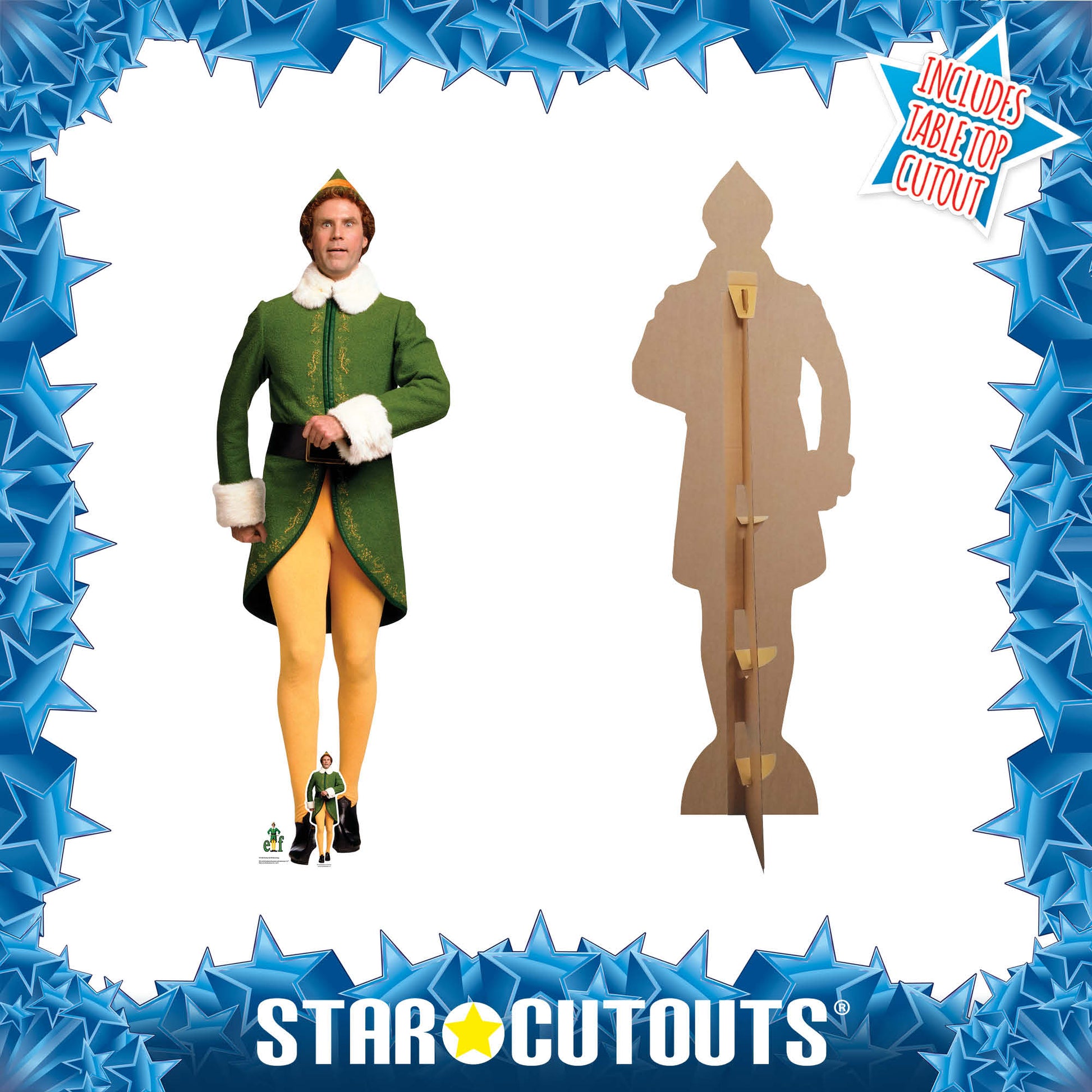 SC1688 Buddy the Elf Marching Cardboard Cut Out Height 188cm – Star Cutouts