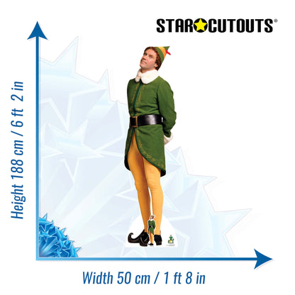SC1696 Buddy Elf Waiting For Christmas Cardboard Cut Out Height 188cm